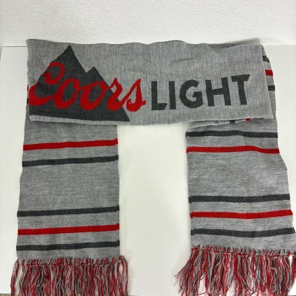Coors Light Grey with Red Logo Winter Scarf‎